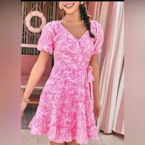 Lilly Pulitzer Pink Floral Midi Dress
